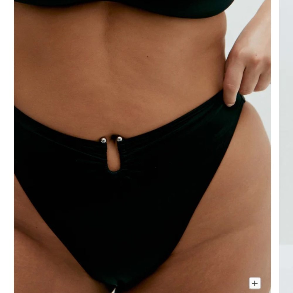 BLUSH Lingerie Black Bikini Bottom Size MED